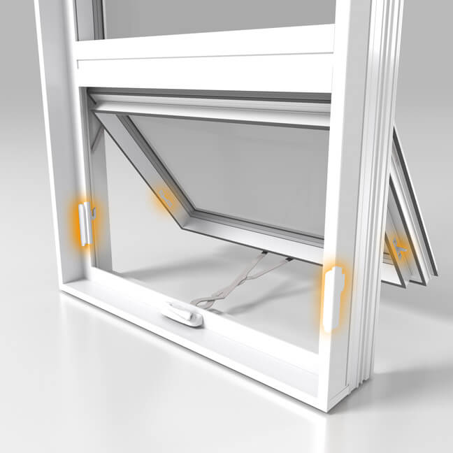 Nordik awning windows feature a NOVA&reg; multi-point lock.