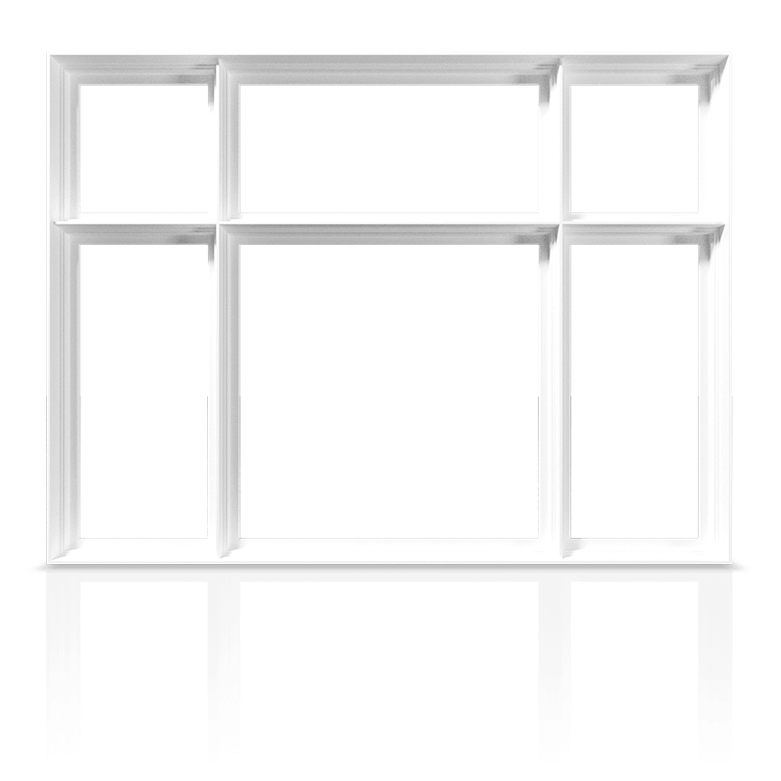 An example of a RevoCell® Window showing the frame and mullions only.